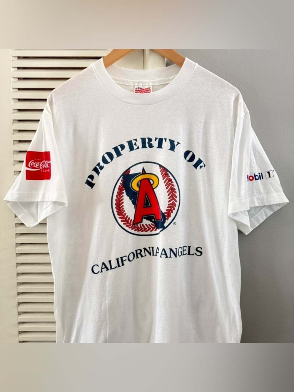 Vintage 80’s 90’s Anaheim Angels MLB Baseball Game Promo Giveaway T-shirt